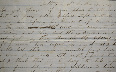 “[T]ell me what we poore soldiers wifes is to do”: Mrs. Susan Shearin, Mrs. L. Reid, Mrs. M. Neal, Mrs. C. Aycock, Mrs. Thomson, and Mrs. Elbeth Write a Letter to Gov. Vance